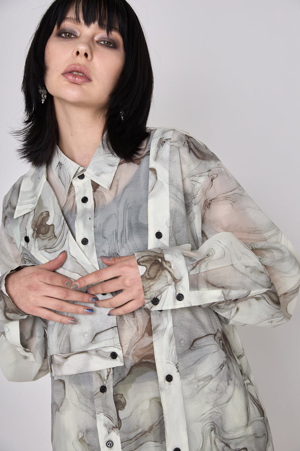 Marble paint big shirt