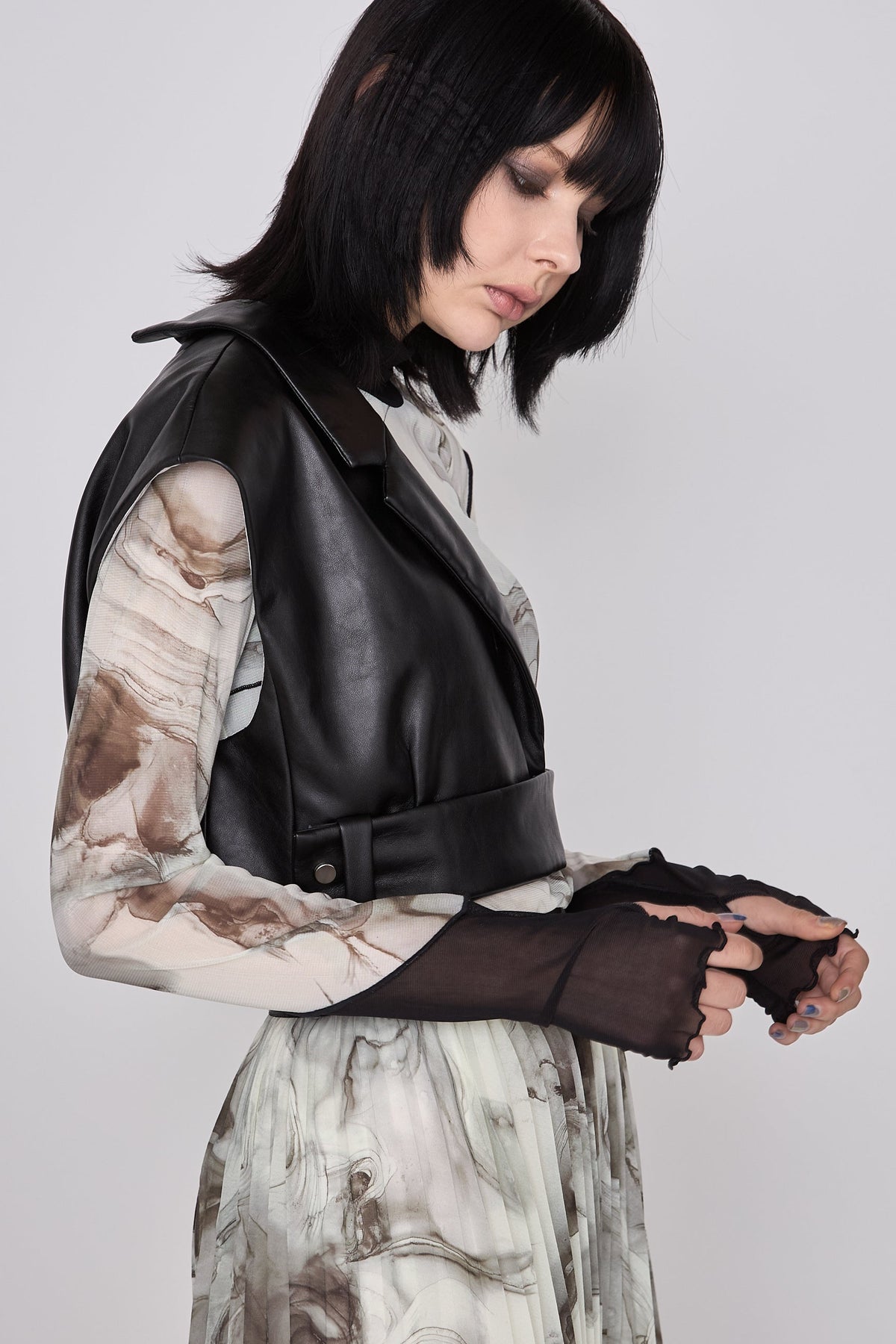 Asymmetric tailored bustier
