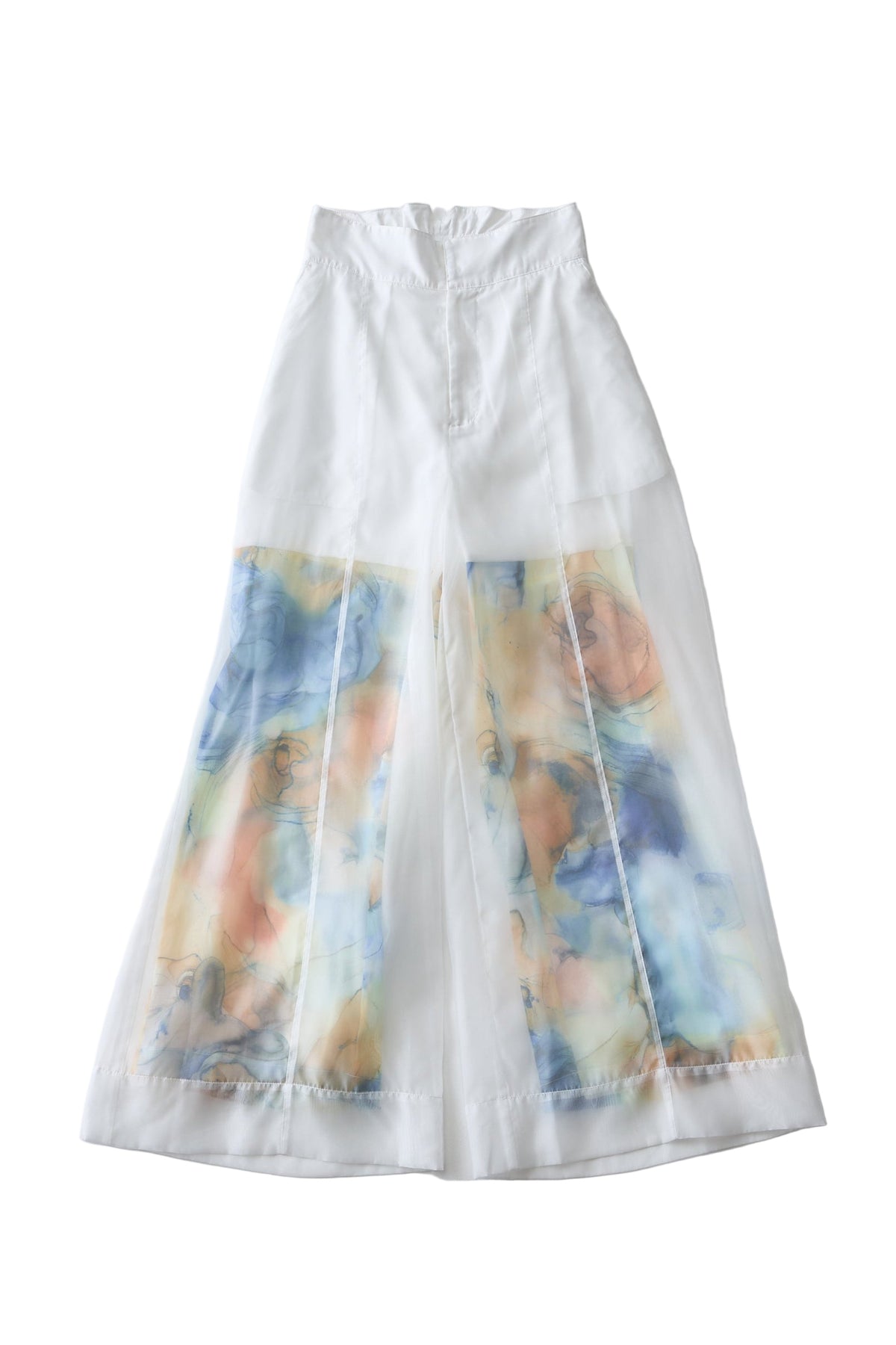 Marble paint sheer wide pants