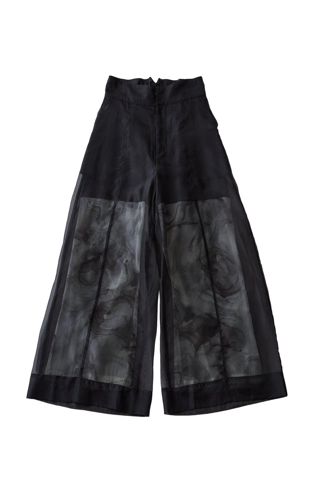 Marble paint sheer wide pants