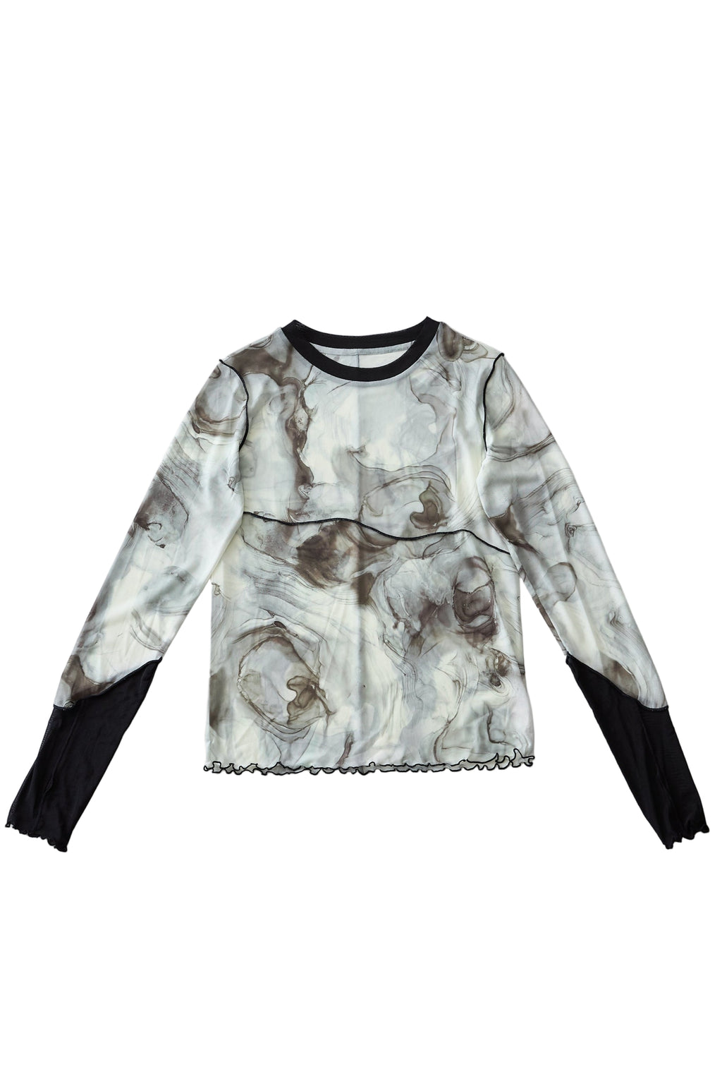 Marble paint mellow crew tops