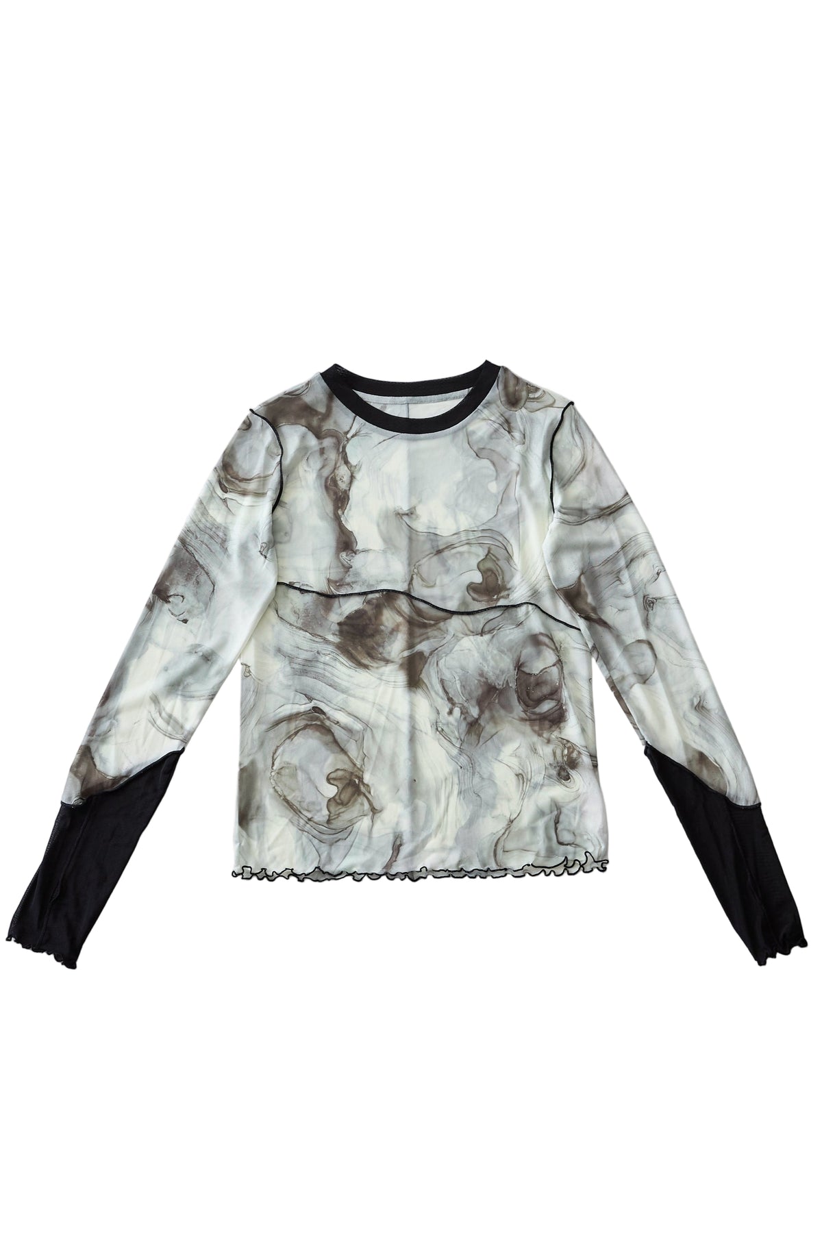 Marble paint mellow crew tops