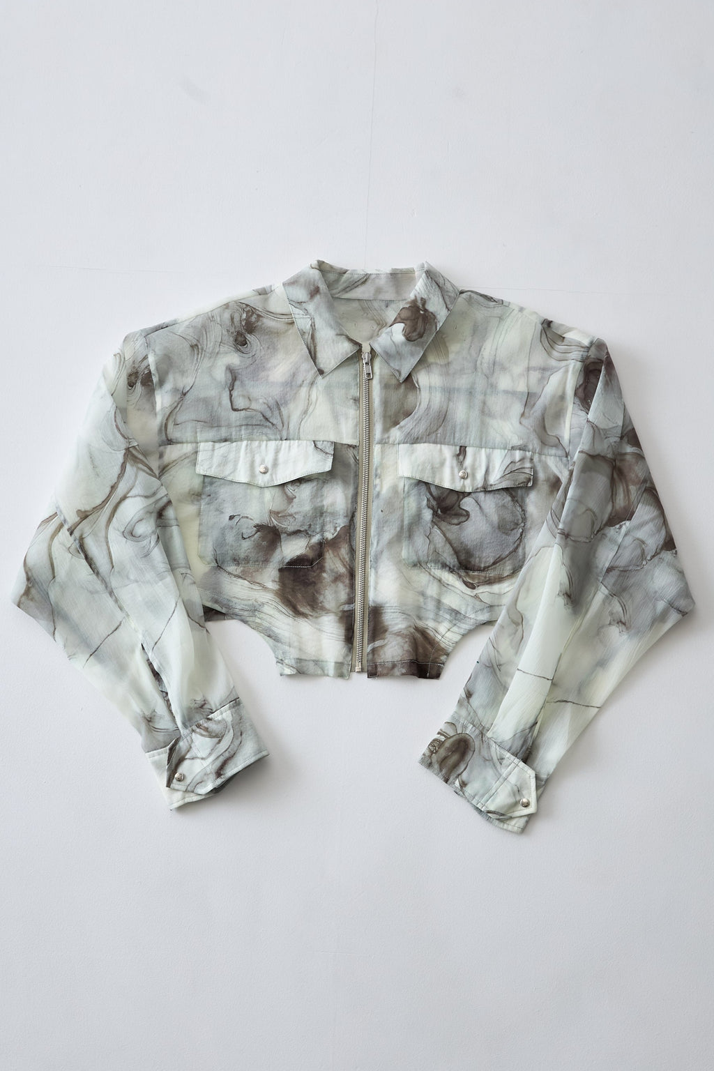 Marble paint zip shirt