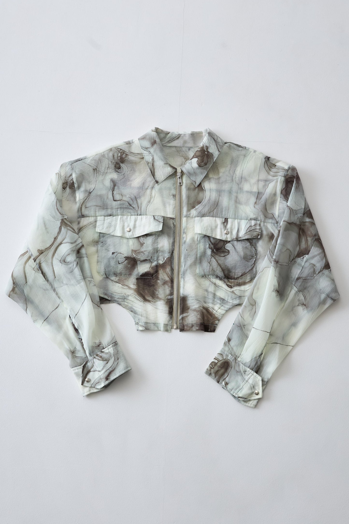 【予約商品】 Marble paint zip shirt