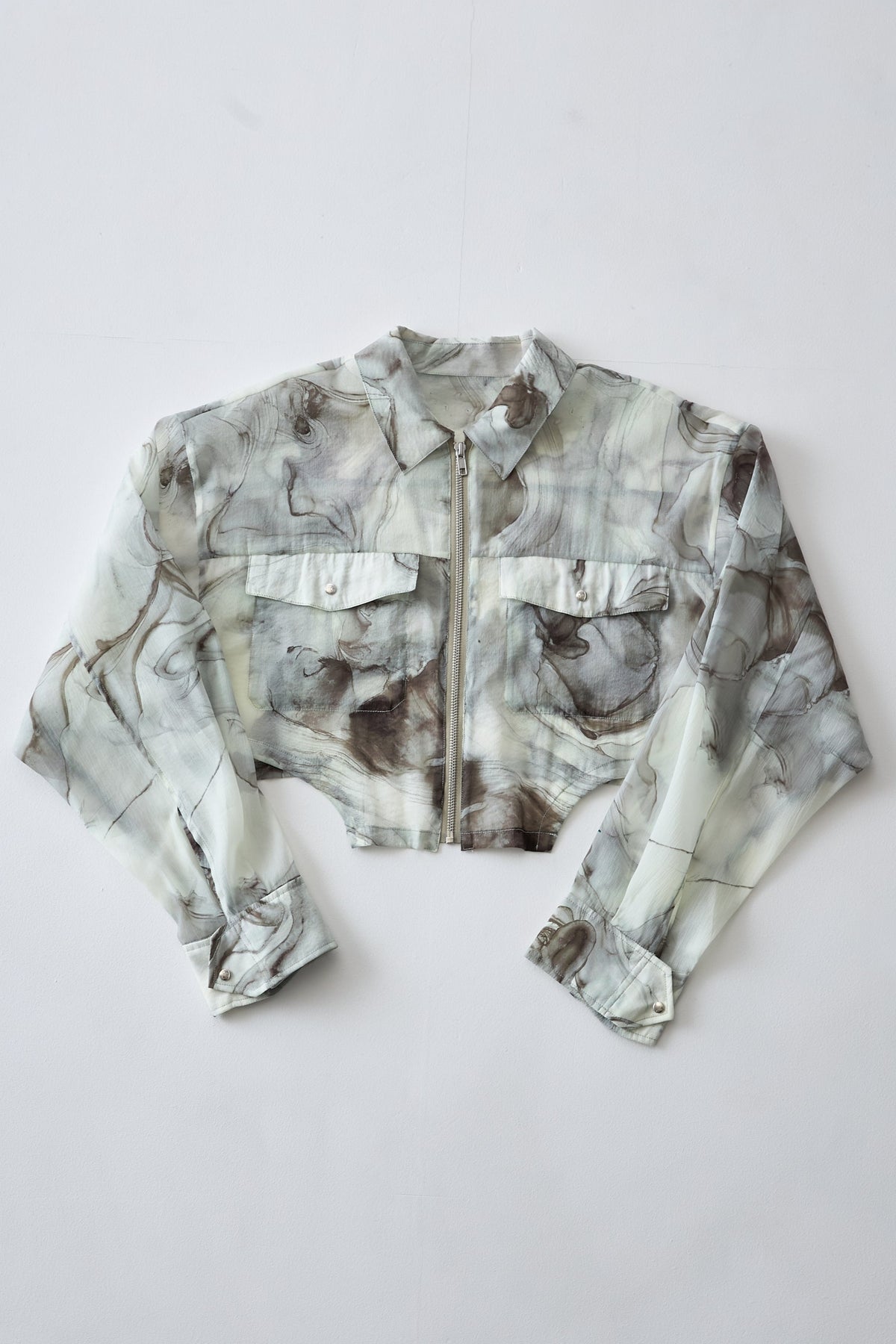 Marble paint zip shirt