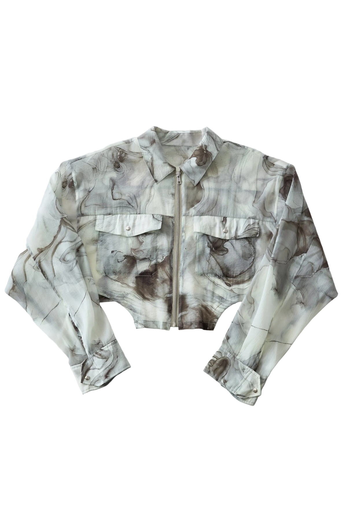 Marble paint zip shirt