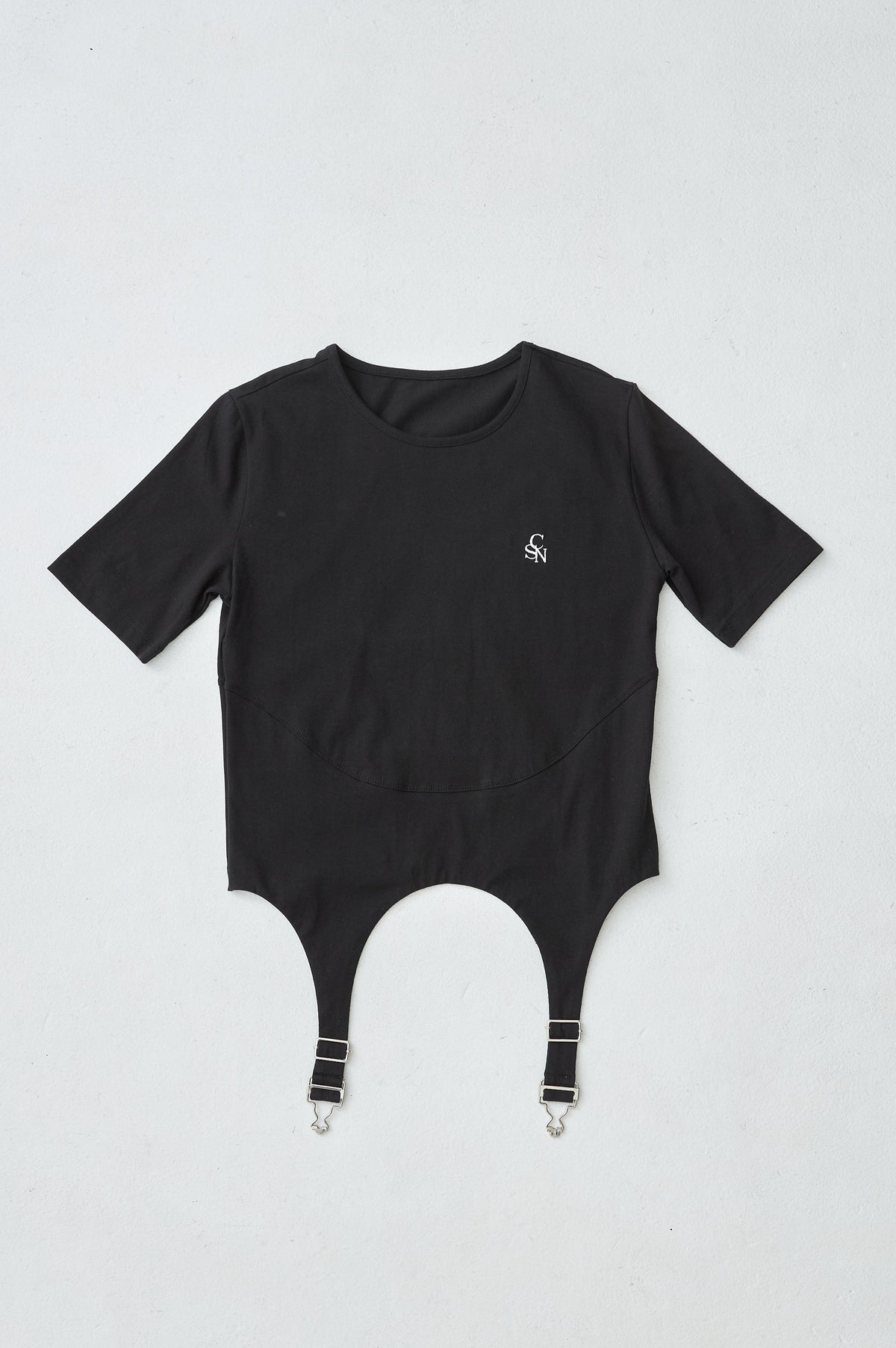 Irregular hem logo T-shirt
