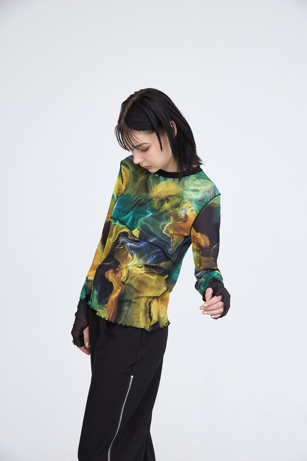 B'2nd別注 Marble Paint Mellow Crew Tops
