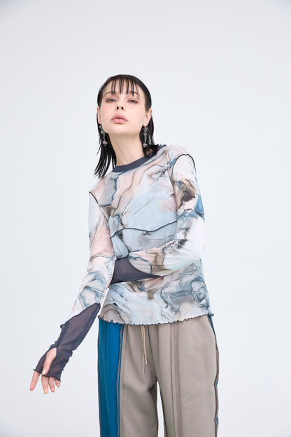 B'2nd別注 Marble Paint Mellow Crew Tops