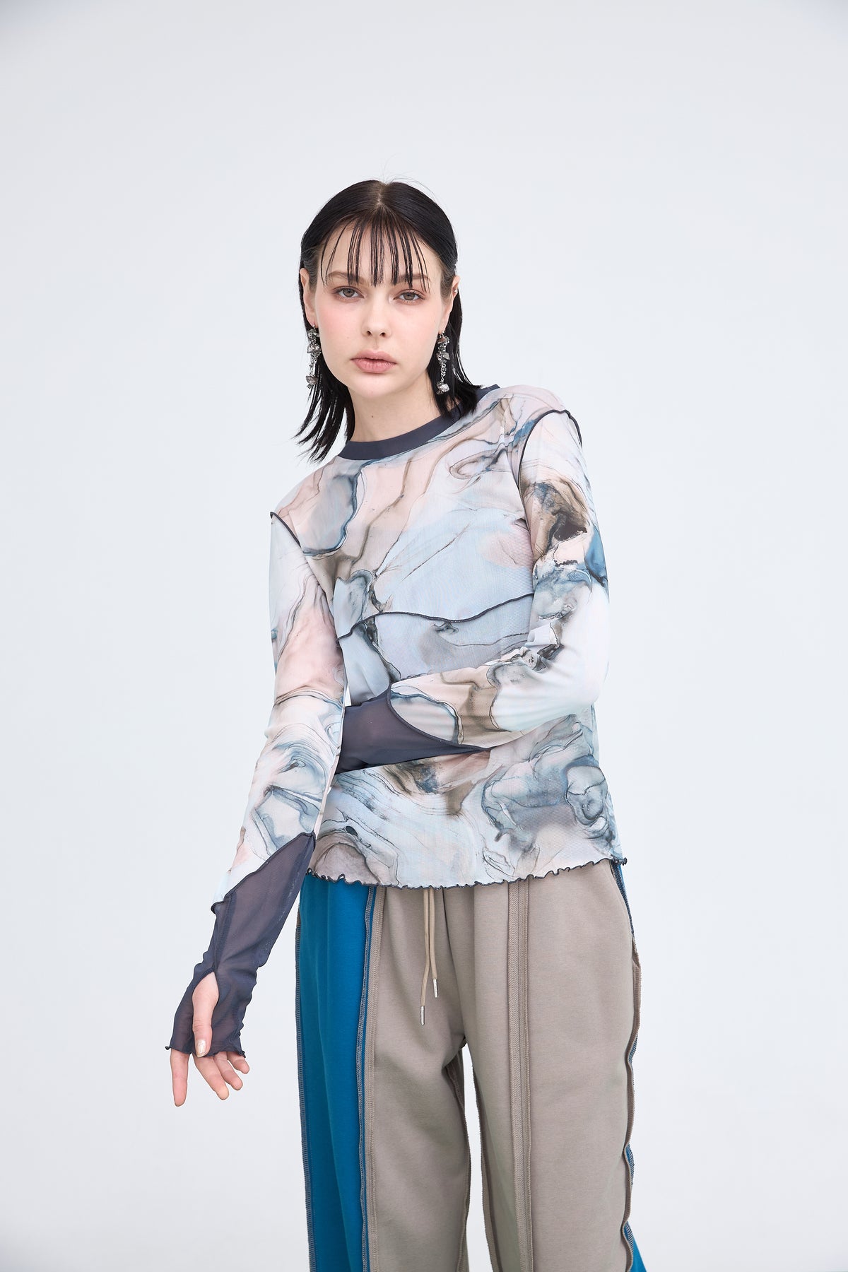 B'2nd別注 Marble Paint Mellow Crew Tops