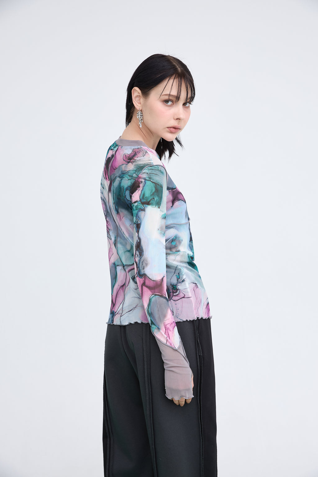 B'2nd別注 Marble Paint Mellow Crew Tops