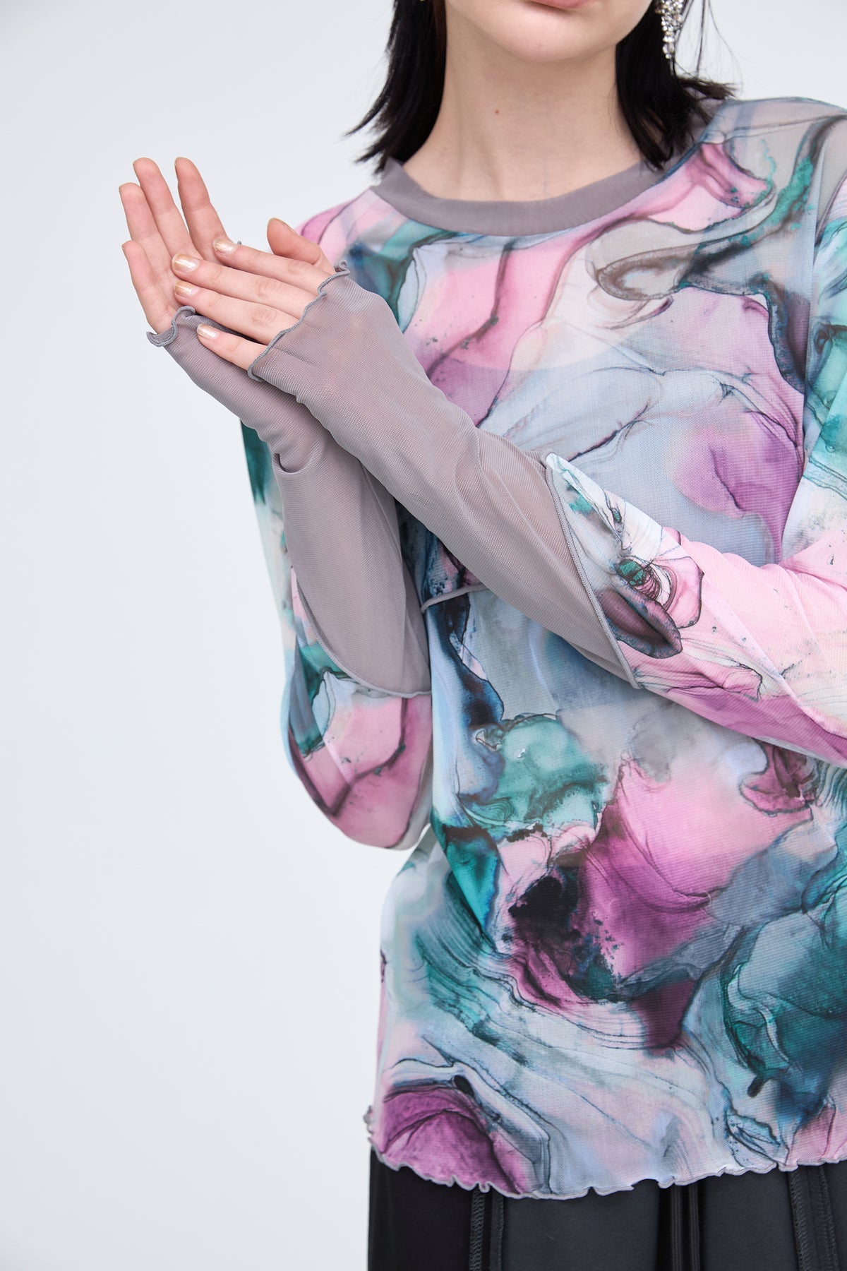 B'2nd別注 Marble Paint Mellow Crew Tops