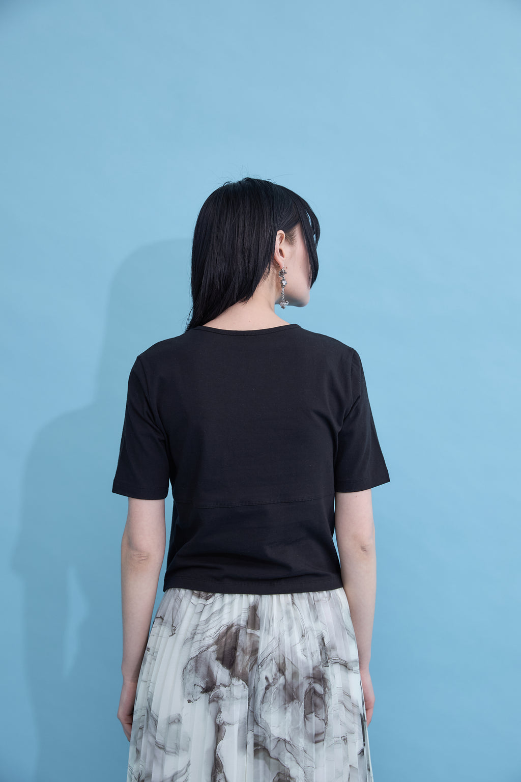 Irregular hem logo T-shirt