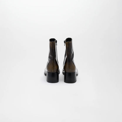 ADELA LETHER BOOTS【Gloss Brown】