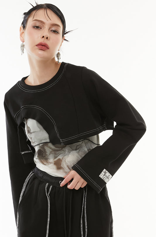 Asymmetric short hem tops