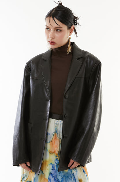 【10月】Soft faux leather jacket