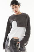 Asymmetric hem short tops