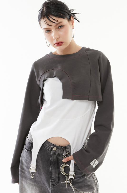 Asymmetric hem short tops