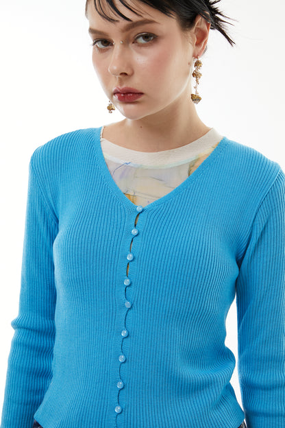 Sharp line knit cardigan