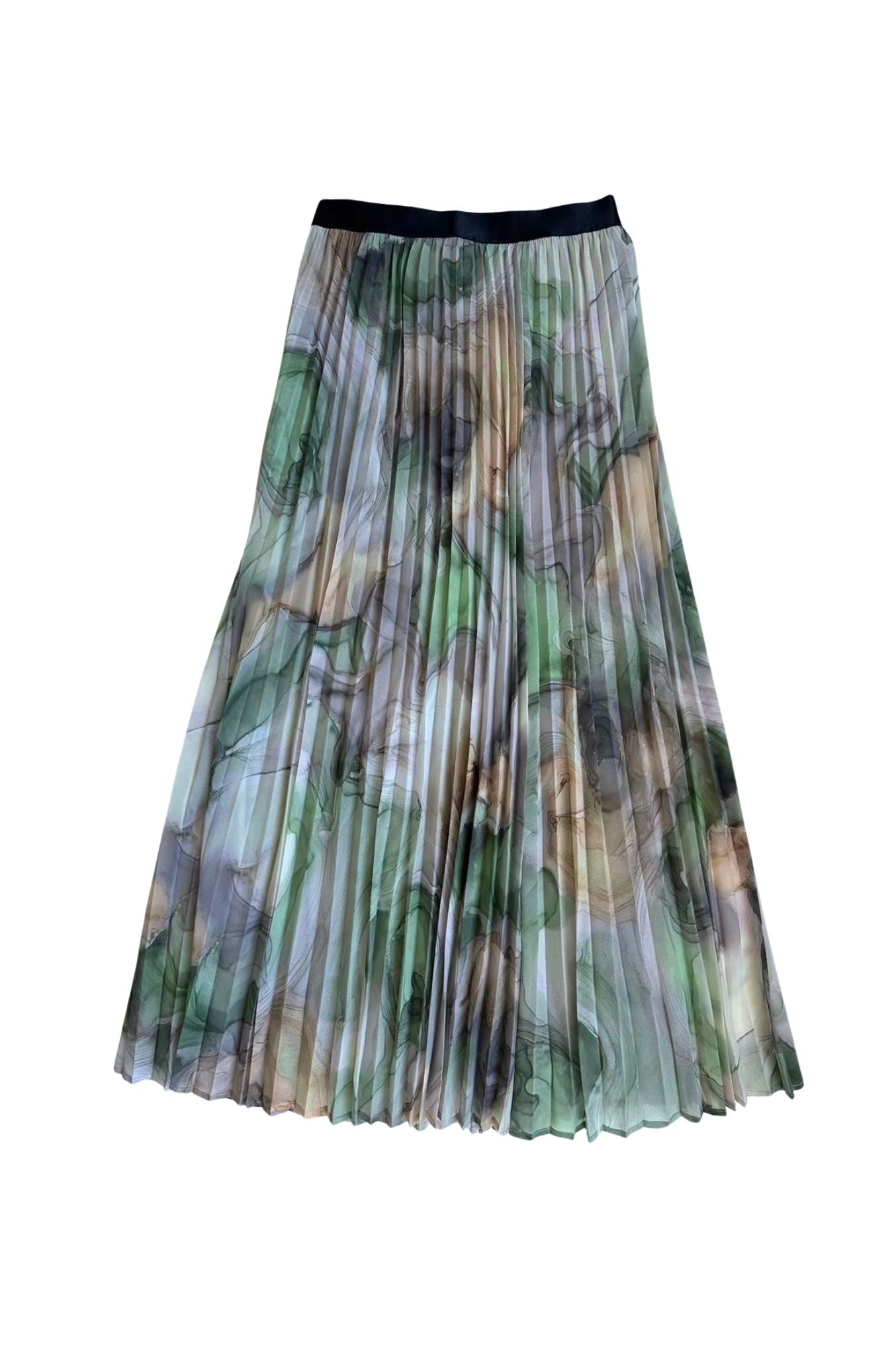 【SAMPLE SALE】Marble paint pleated skirt