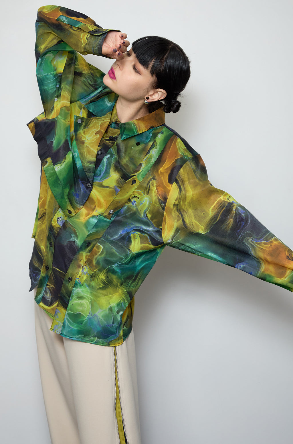 Marble paint big shirt