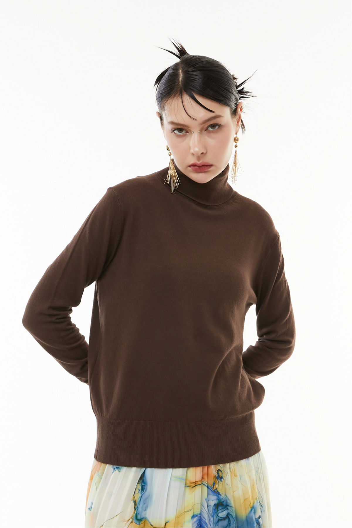 Cashmere wool turtle knit