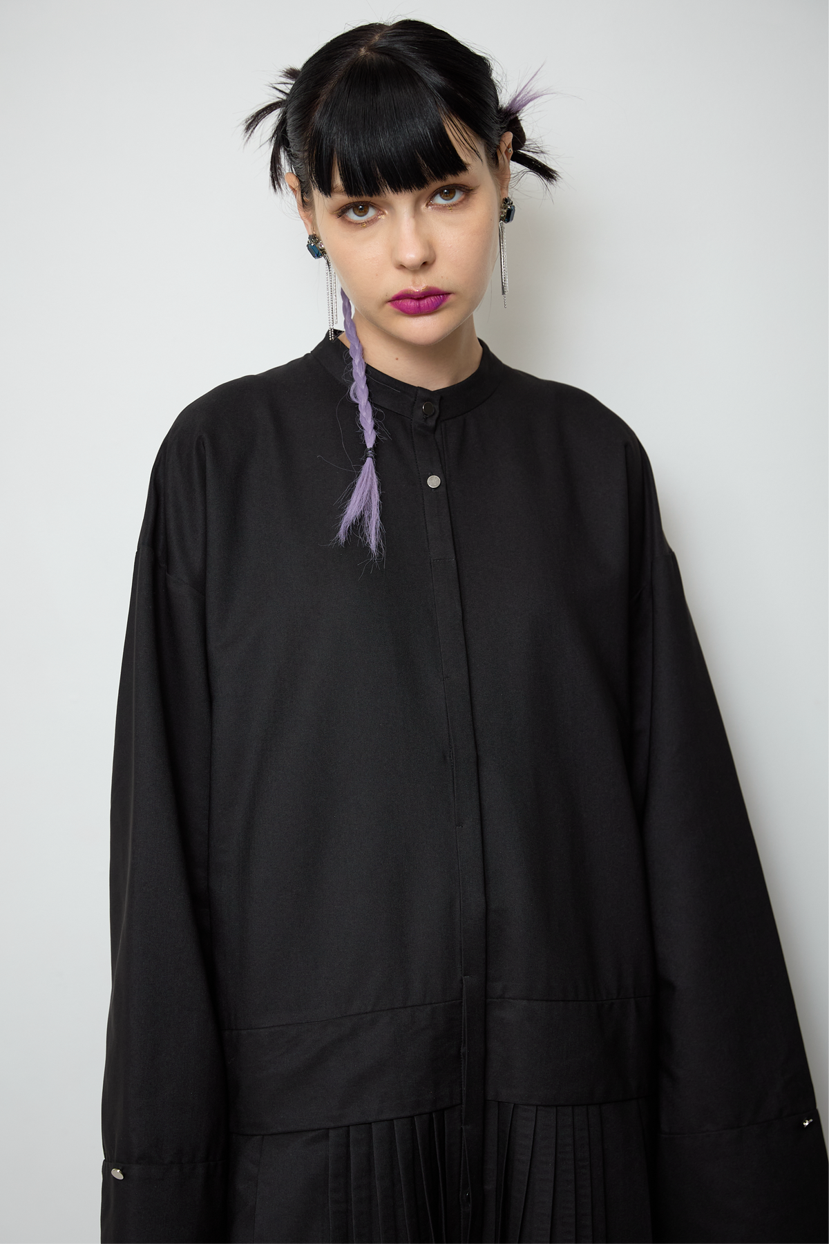 2way sleeve pleated one piece