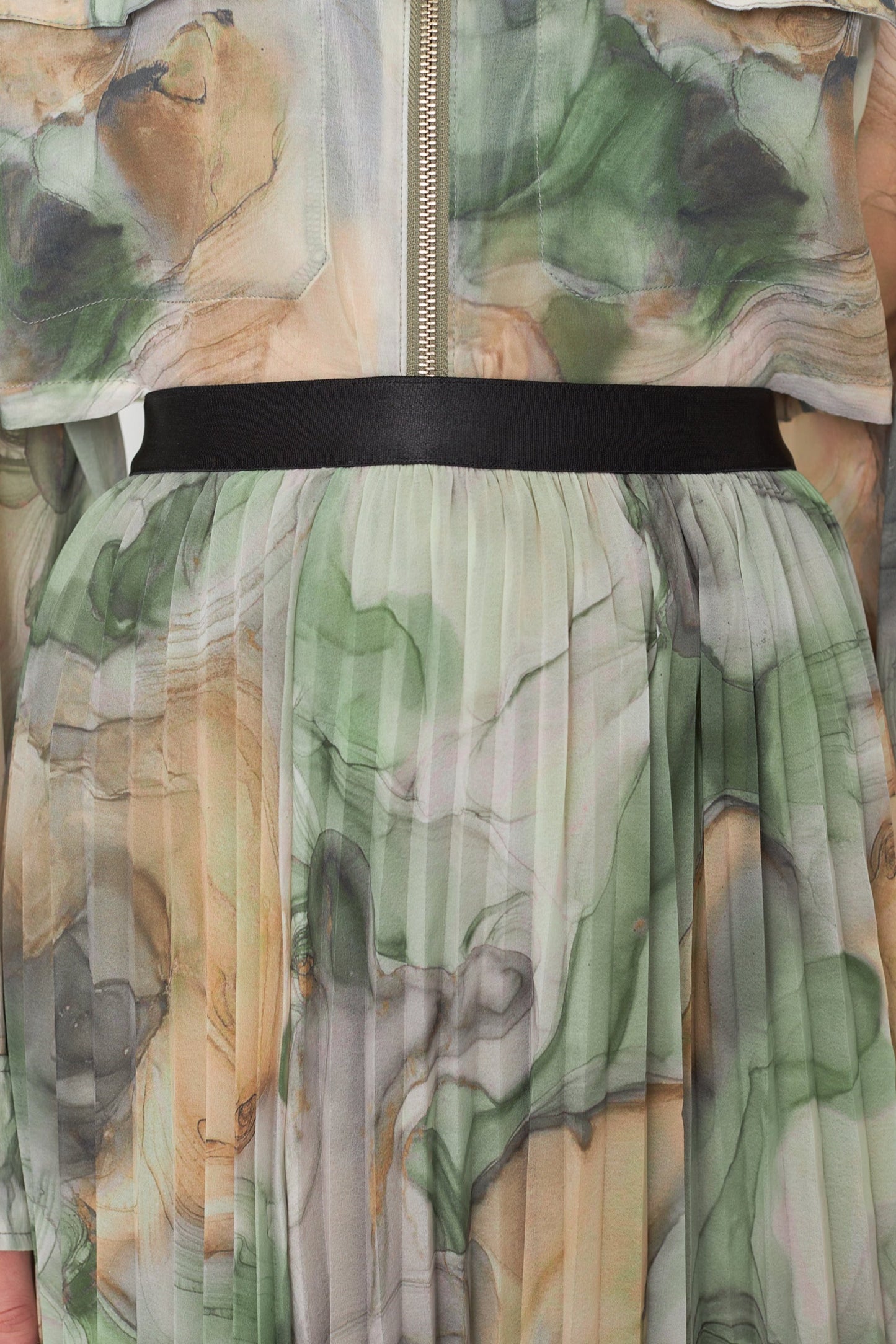 【SAMPLE SALE】Marble paint pleated skirt