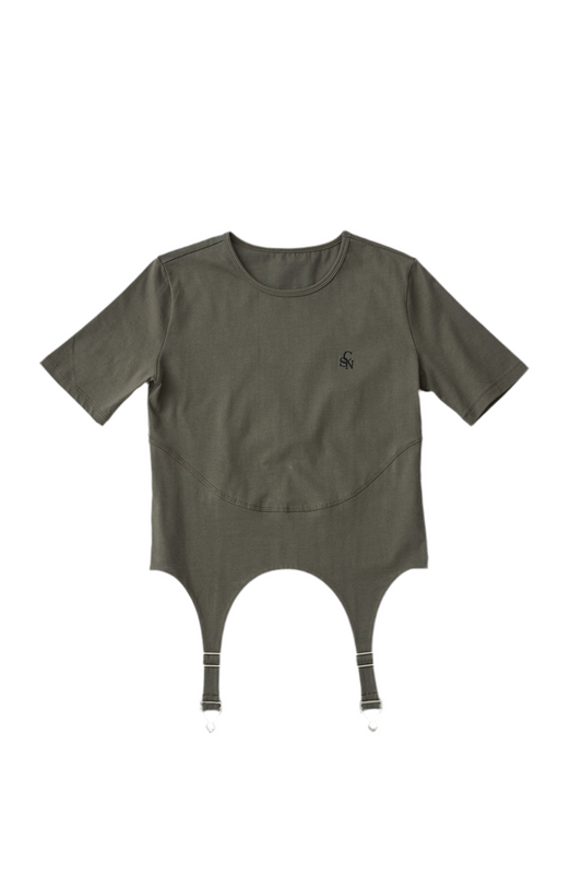 Irregular hem logo T-shirt