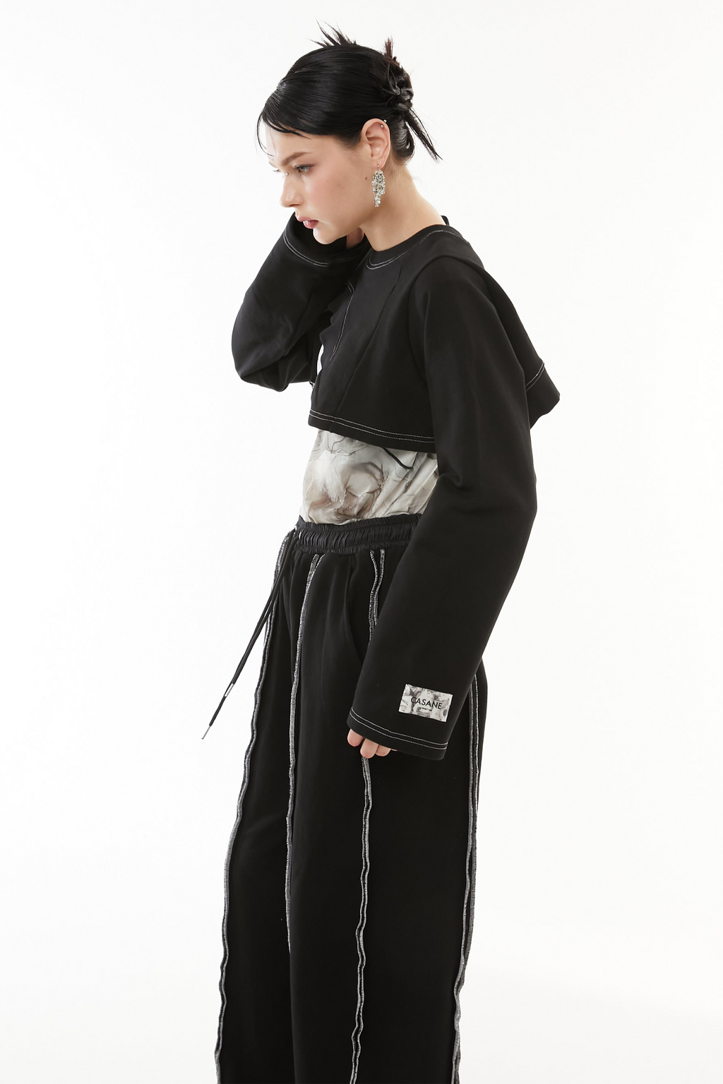 Asymmetric short hem tops