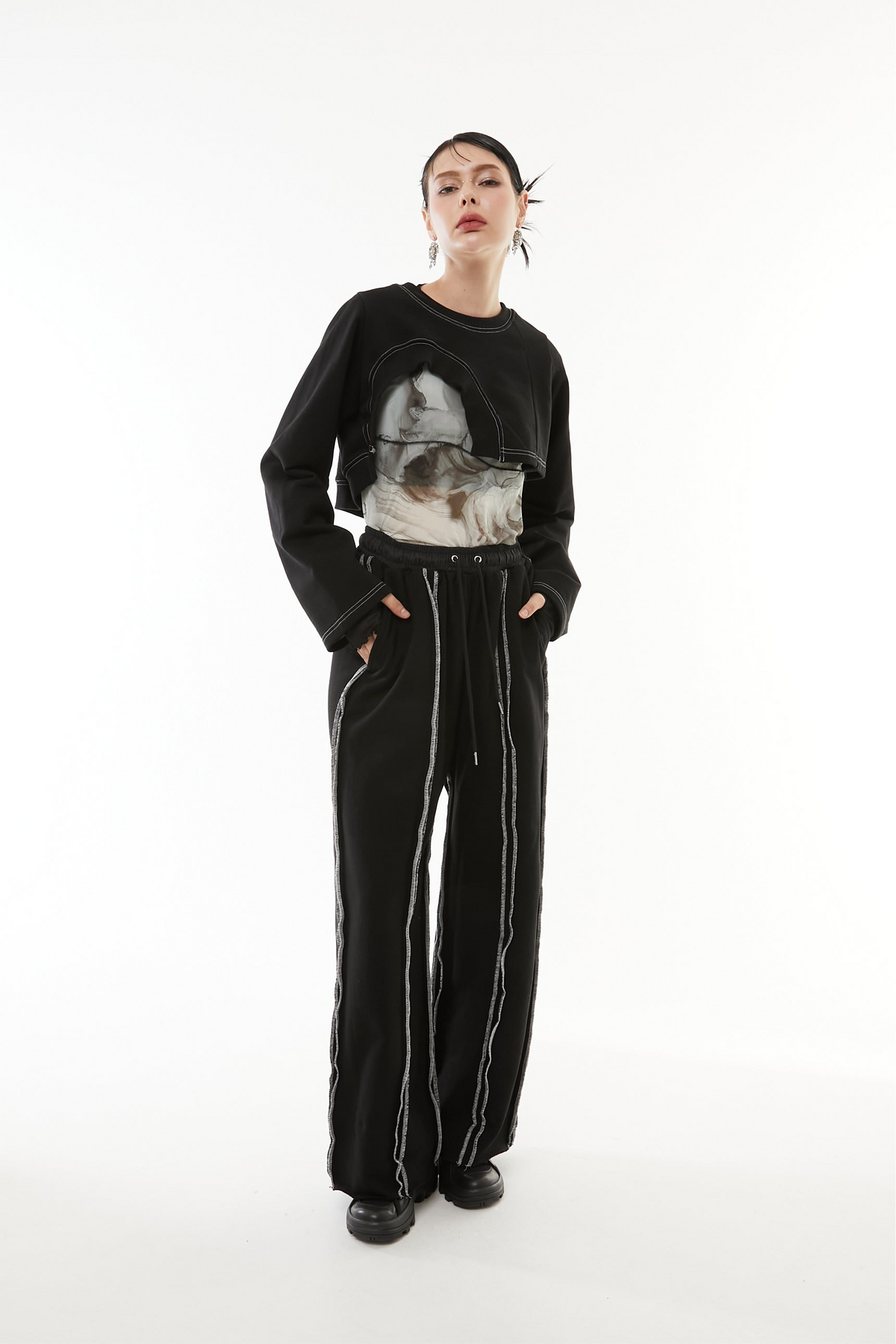 Heavyweight color stitch pants
