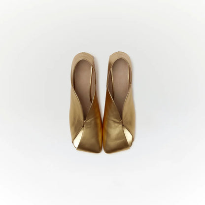 ERIN LETHER BOOTS【Gold】