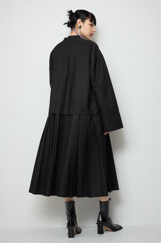 【残1枚】2way sleeve pleated one piece