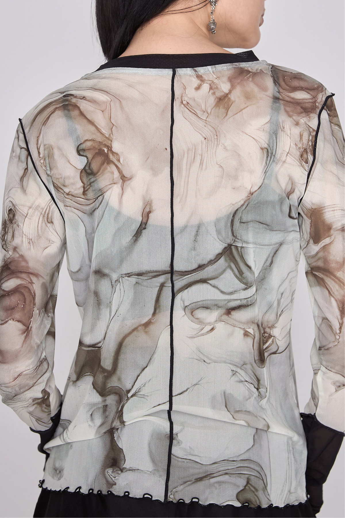 Marble paint mellow crew tops
