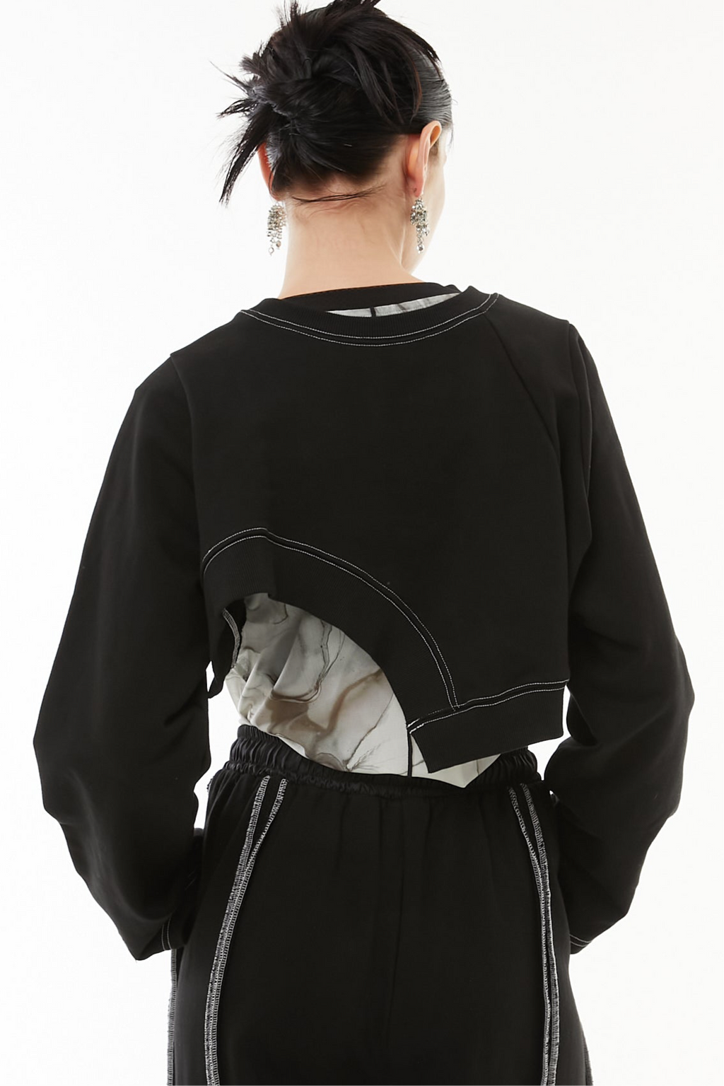 Asymmetric short hem tops