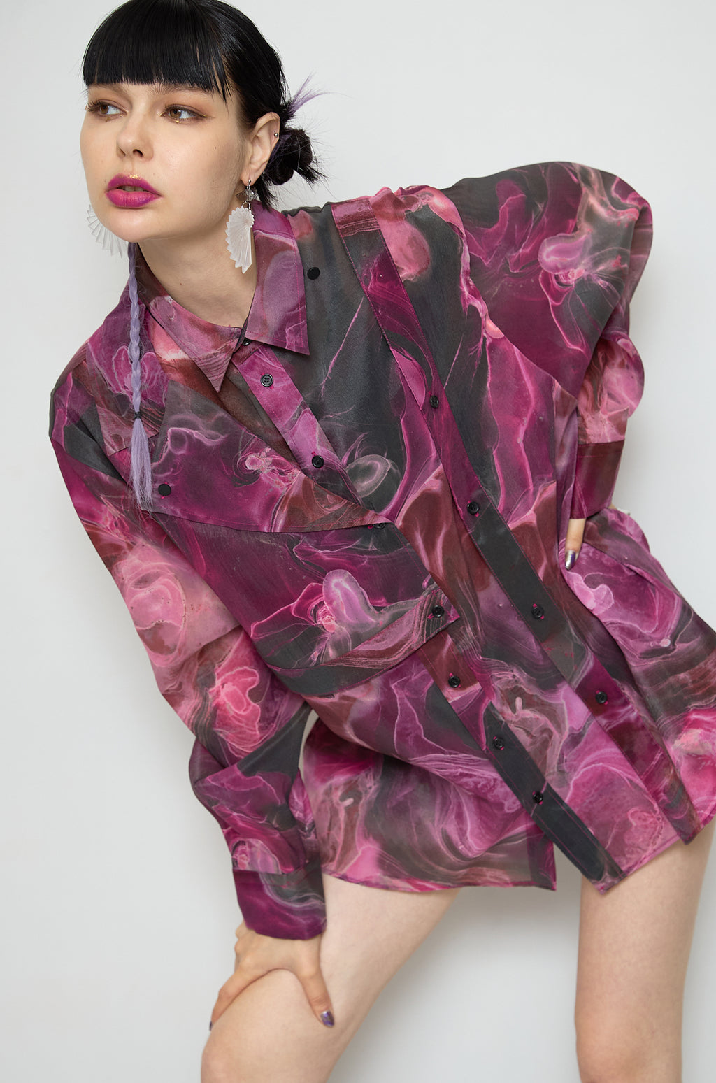 Marble paint big shirt