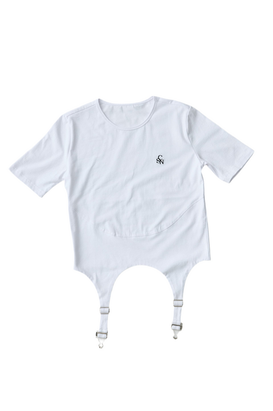 Irregular hem logo T-shirt