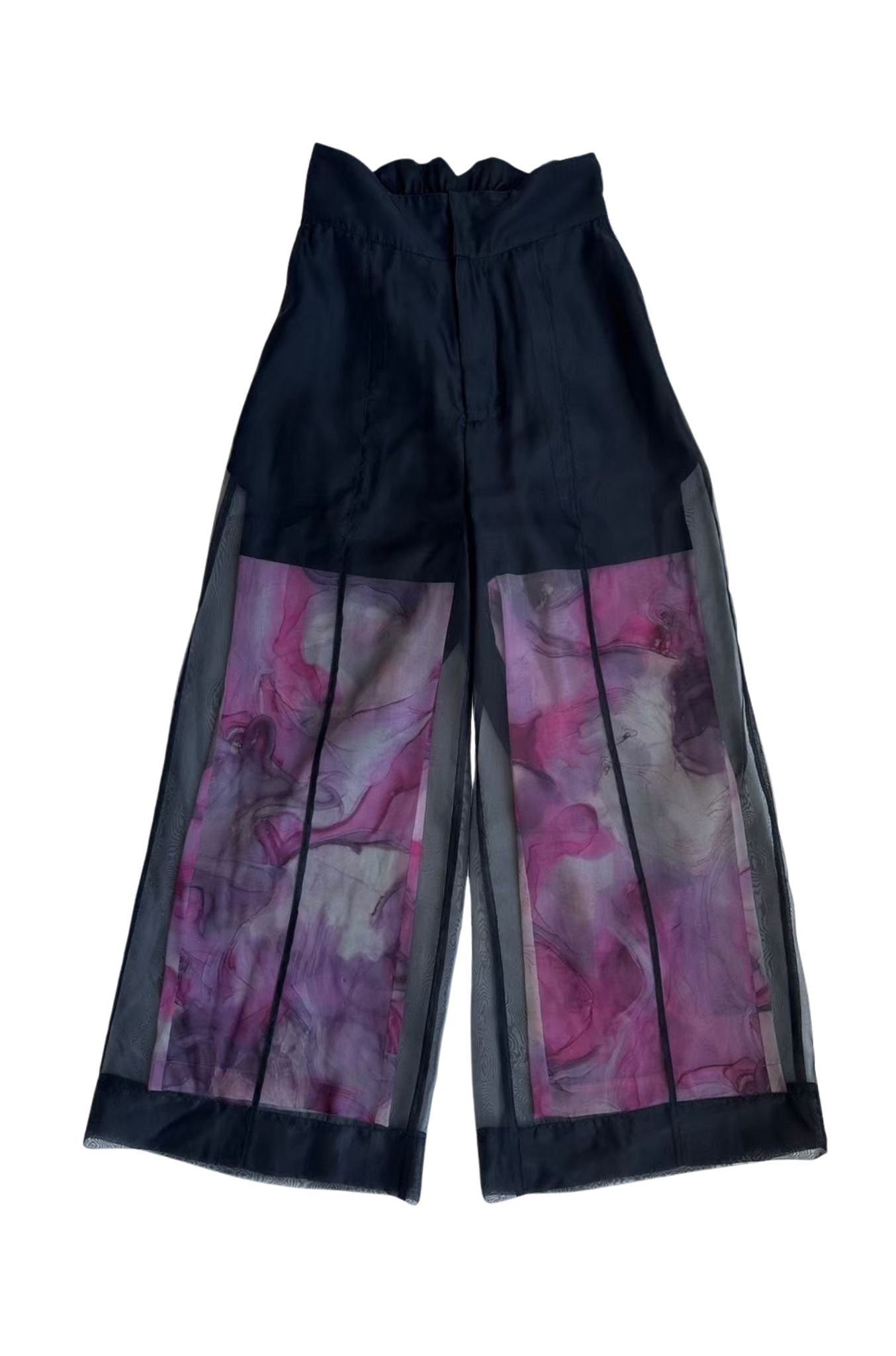 【OUTLET】Marble paint sheer wide pants