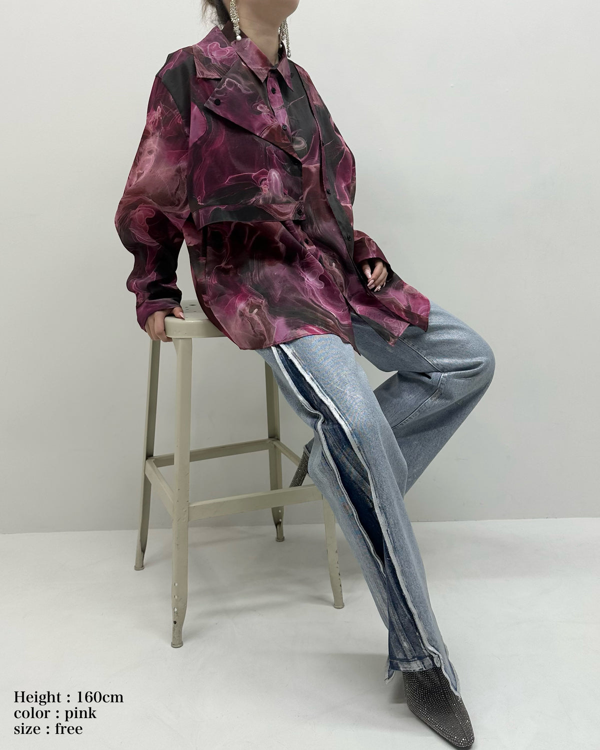 Marble paint big shirt
