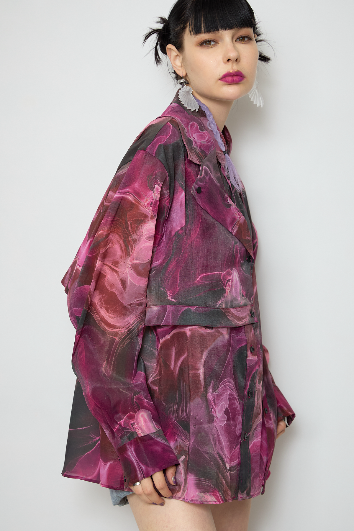 Marble paint big shirt