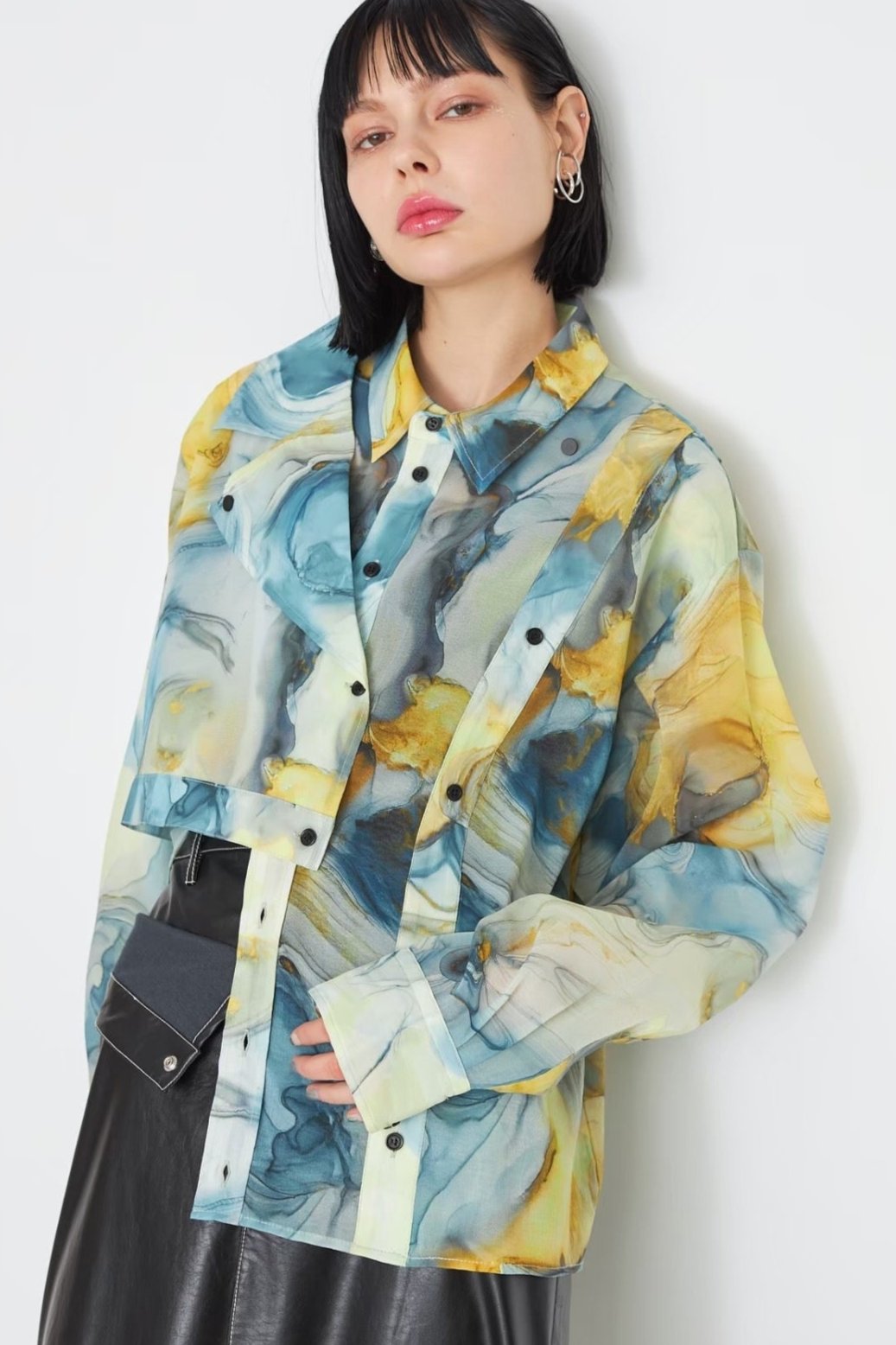 【SAMPLE SALE】Marble paint design shirt