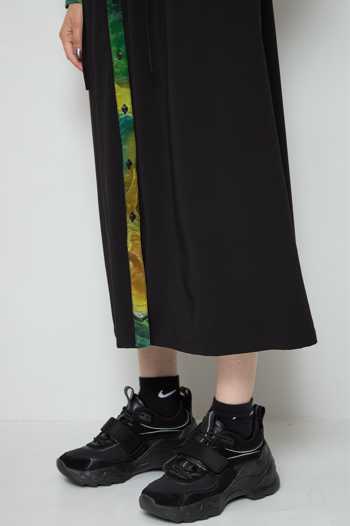 Marble paint irregular hem one piece