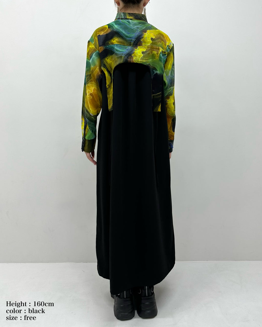 Marble paint irregular hem one piece