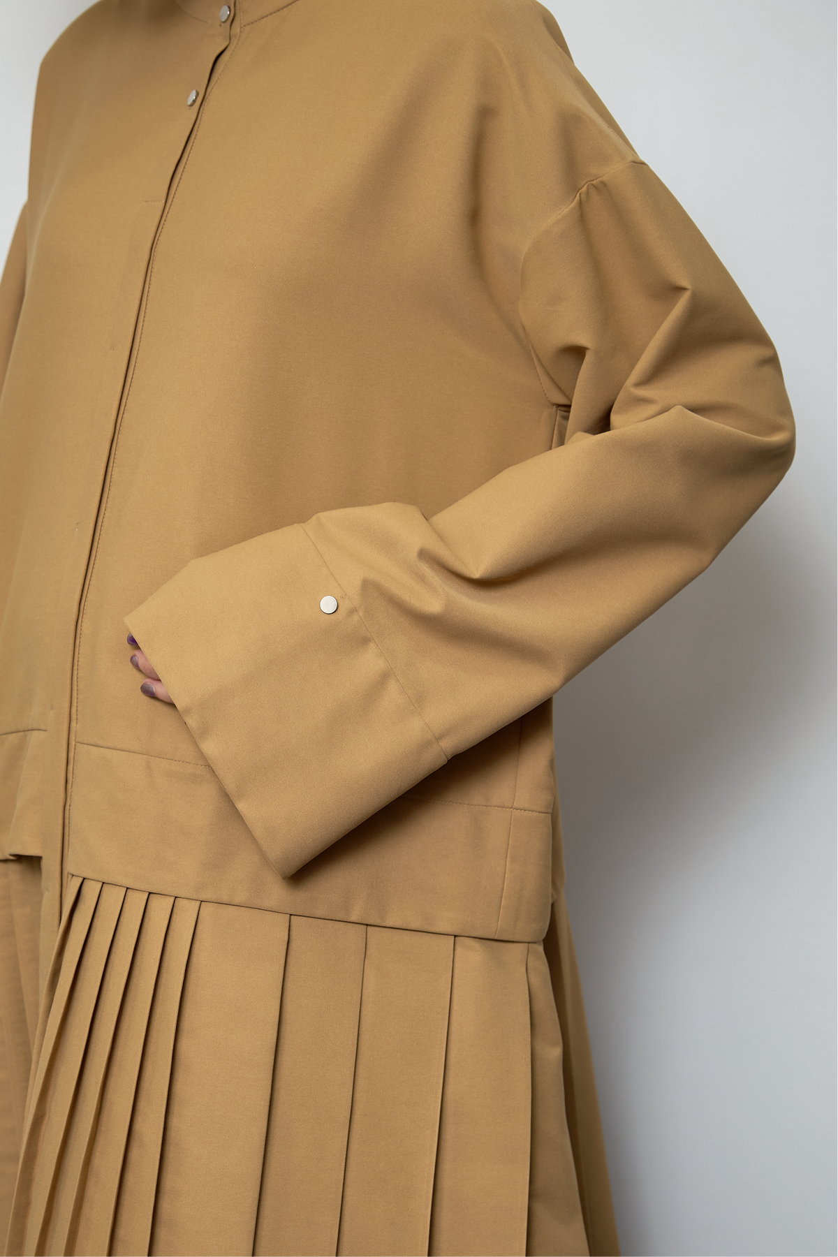 2way sleeve pleated one piece