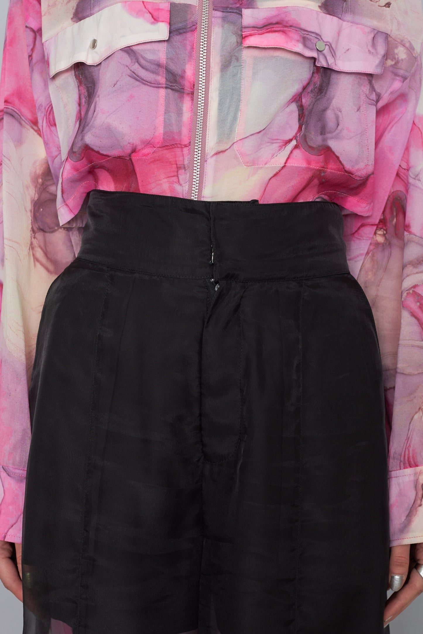 【OUTLET】Marble paint sheer wide pants