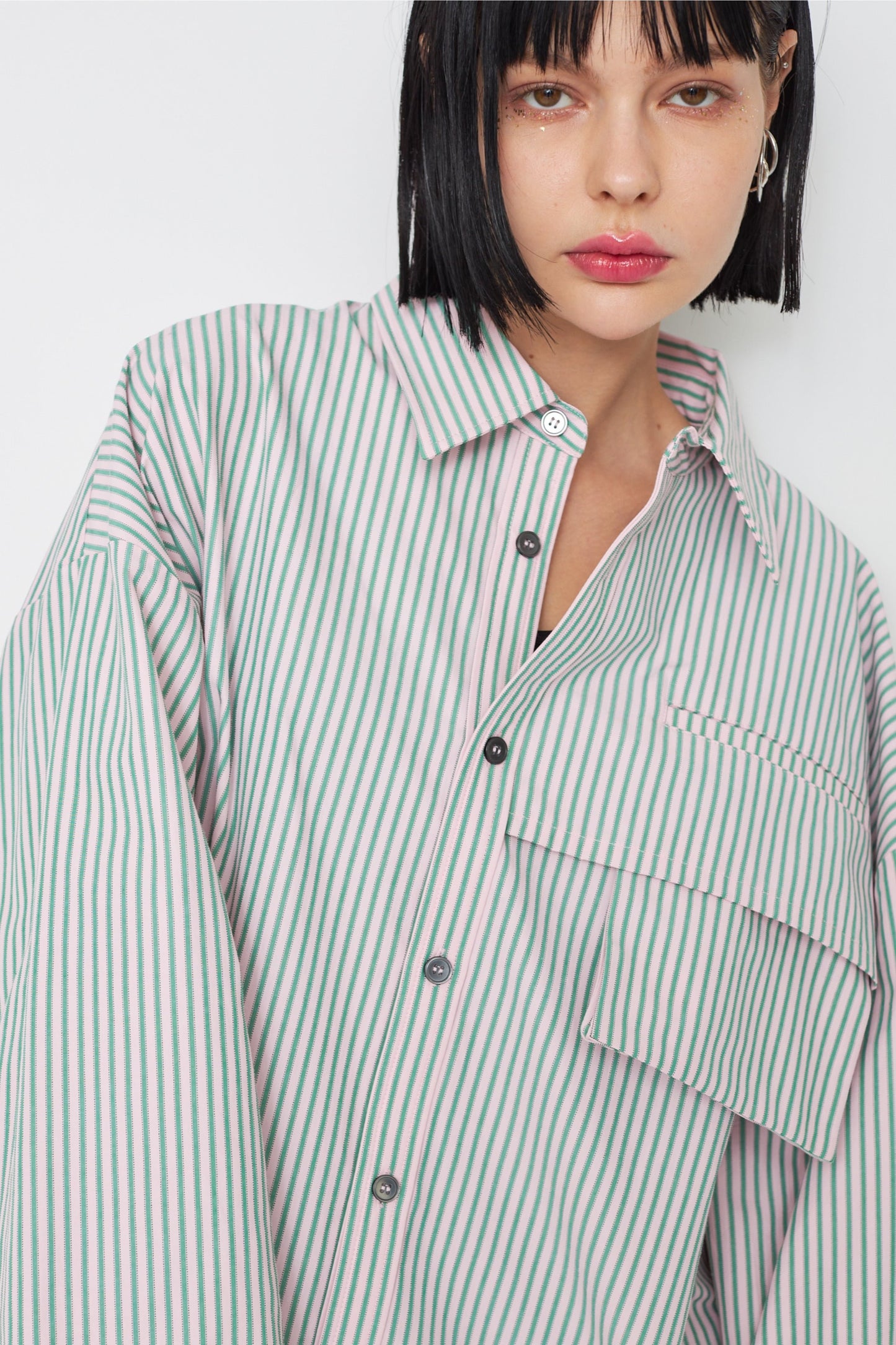 【SAMPLE SALE】Dobby stripe wide cuff shirt