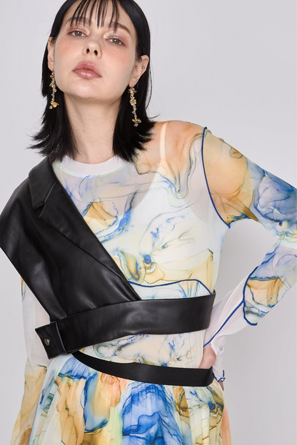 Marble paint mellow crew tops