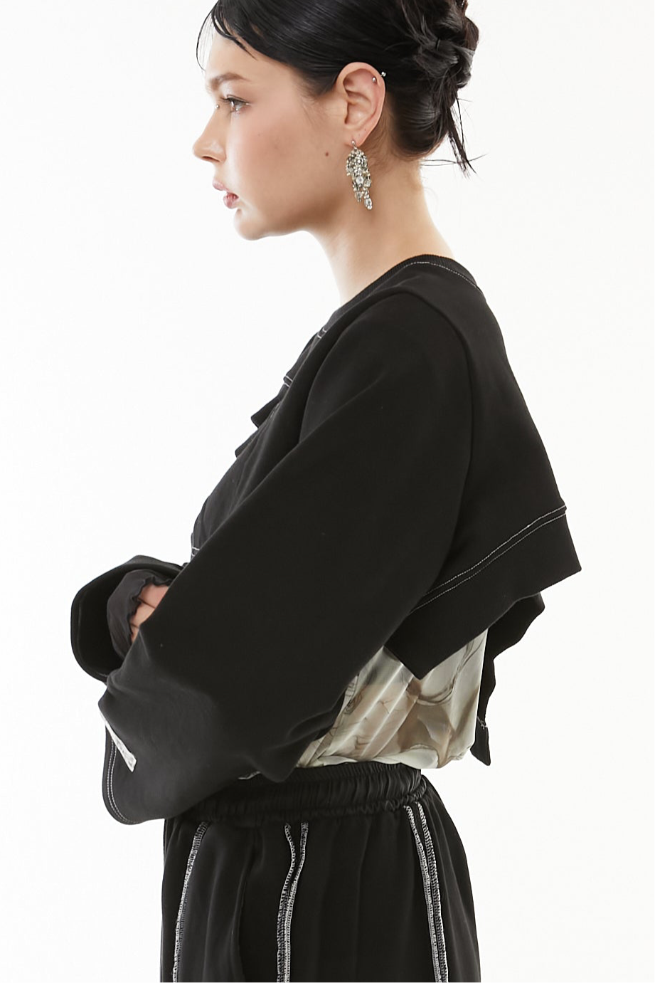 Asymmetric short hem tops