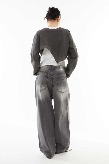Asymmetric hem short tops