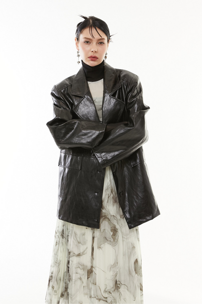 【10月】Luster Faux Leather Jacket